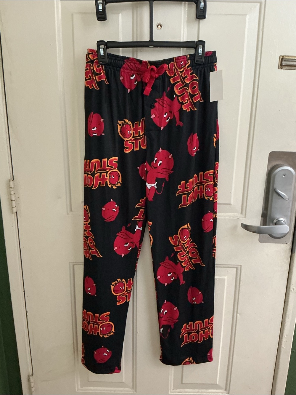 Hot Stuff Black Lounge/Sleep Pants with Red & Orange Graphic Print